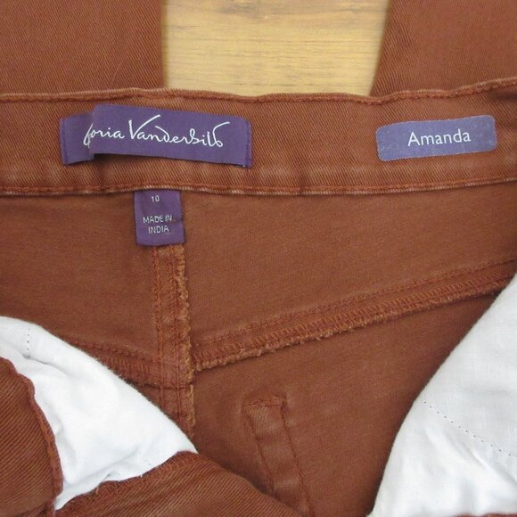 Gloria Vanderbilt Amanda 5-Pocket Jeans Sz 10 Average Copper Straight Leg Stretc - Picture 4 of 8
